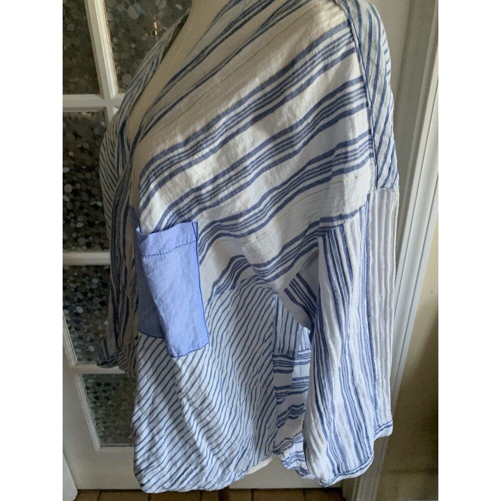 Anthropologie Holding Horses Top Faux Wrap Front Cotton Sz M - Picture 2 of 7